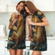 thumbnail image 4 of Fotbe Leopard Reading Tarot Cards Bata de Dormir para Mujer con Estampado, Camisón de Algodón de Manga Corta, Ropa de Dormir Casual, 4 of 6