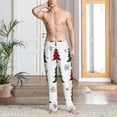 thumbnail image 5 of Uemuo Buffalo Plaid Christmas Trees Pattern Men's Wide Leg Palazzo Lounge Pants with Pockets Light Weight Loose Comfy Casual Pajama Pants-Large, 5 of 9