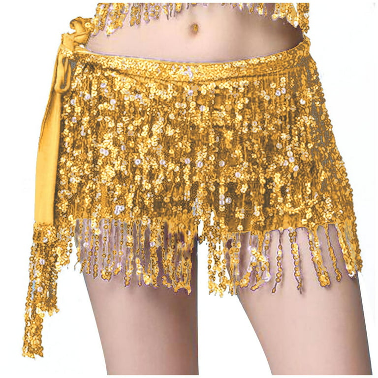 Boho Sequin Tassel Hip Scarf Multilayer Belly Dance Belt Dance Performance  Mini Skirt for Women and Girls 