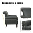 thumbnail image 4 of UIXE PU Leather Accent Chairs Black Chairs for Living Room Comfy Bedroom Reading Sofa Seat, 4 of 7