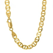 10k Solid Yellow Gold 3.2mm Mariner Chain Necklace- 16" 18" 20" 22" 24"