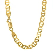 10k and 14k Solid Yellow Gold 1.2mm - 5.5mm Mariner Link Chain Necklace- 16" 18" 20"22" 24" 30"