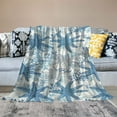 thumbnail image 2 of Nawypu Coral Seashell Starfish Throw Blanket Ocean Beach Theme Fuzzy Blanket Blue Decorative Soft Cozy Flannel Blanket for Summer Home Bed Sofa Couch Chair, 2 of 6
