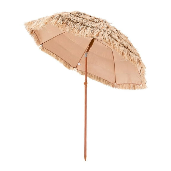Tiki Umbrella Thatched Patio Umbrella 6 ft Poolside Patio Beach Umbrella Single Layer 6.5 ft