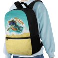 thumbnail image 4 of Uourmeti Turtle Pattern Non Fade Daypack for Travel School, Adjustable Shoulder Straps Durable Fabric Backpack Universal Matching School Backpack, 4 of 6