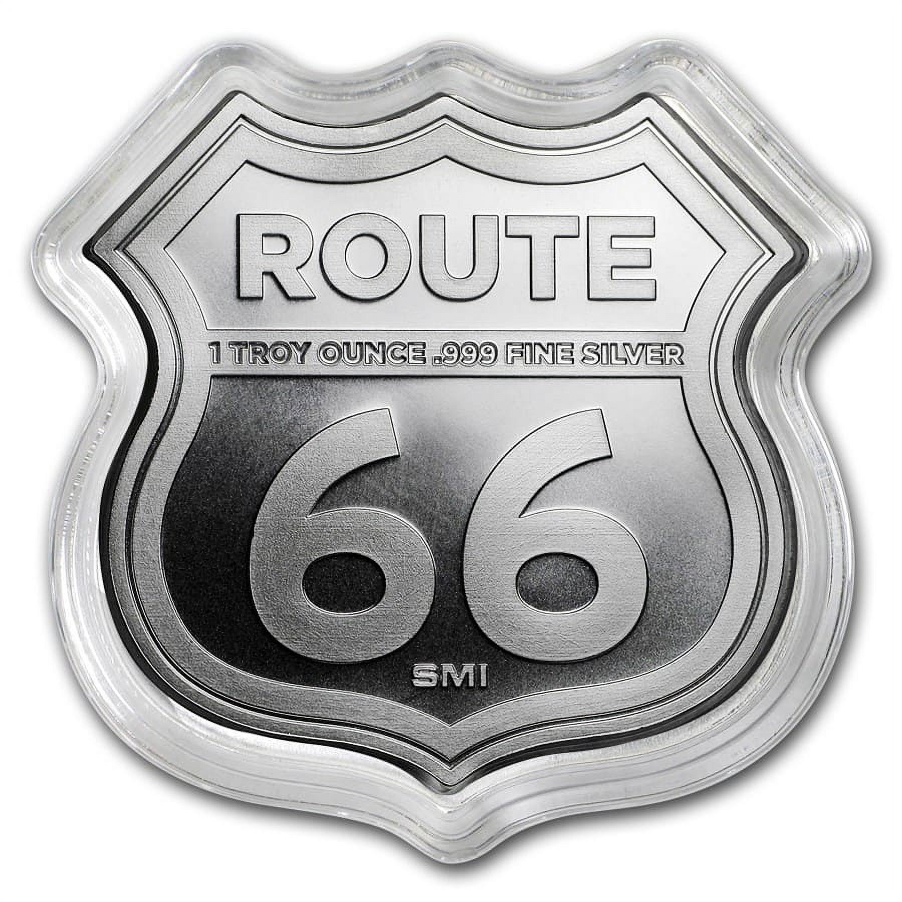 1 oz Silver - Icons of Route 66 Shield (Illinois Gemini Giant
