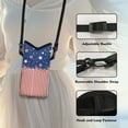 thumbnail image 5 of ZIATUBLES Neoprene Phone Bag Soft Cellphone Sleeve Pouch Shockproof Phone Purse Adjustable Strap Crossbody Cellphone Pouch, 4 X 8 Inch, Red White Blue Stripe American Flag Star, 5 of 7