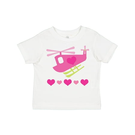 

Inktastic Valentine Pink Heart Helicopter Gift Toddler Boy or Toddler Girl T-Shirt