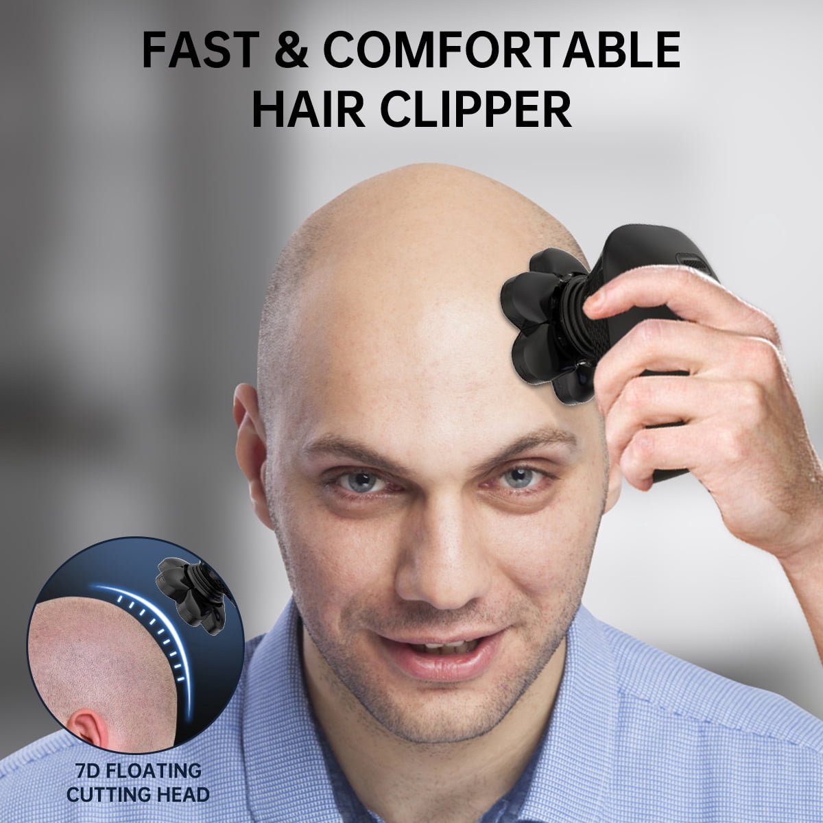 5 in 1 Electric Head Shaver for Bald Men, 8D Elctric Shaver Cordless Razor W/ with Nose Hair Sideburns Trimmer, IPX7 Waterproof Wet/Dry Mens Grooming Kit, Anti-Pinch, LED Display, USB Rechargeable