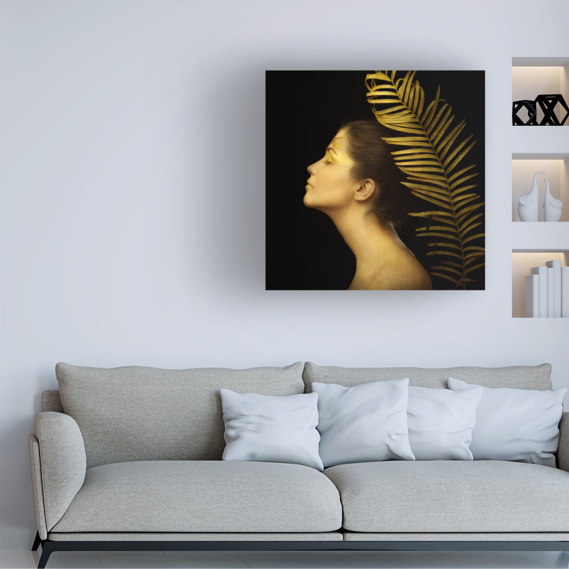 Canvas Wall Art - Ivan Tonov 'Leaf' Wall Art for Living Room, Bedroom, or Office Décor by Trademark Fine Art - 14 x 14 Inches