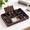 Single layer-Brown, variant on Single layer-Brown PU Leather Desktop Organizer with 6 Compartments for Valet Storage
