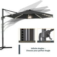 thumbnail image 2 of FLAME&SHADE 11 ft LED Patio Cantilever Umbrella Outdoor Aluminum Offset Hanging Rotation with Solar Lights,Black, 2 of 7