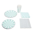 thumbnail image 1 of Juego de vajilla de papel desechable a rayas, plato, taza, servilleta de paja para fiesta de boda, 1 of 8
