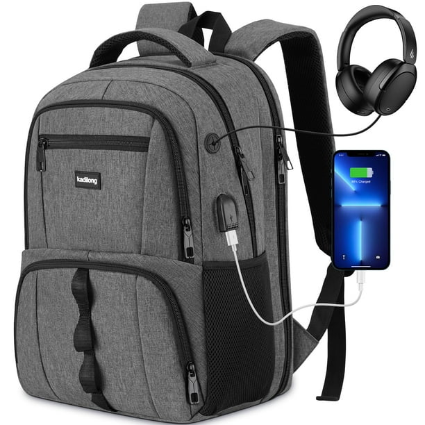 Mochila de viaje para portátil Kadilong para hombre con compartimento de 15.6 pulgadas