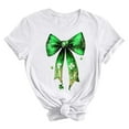 thumbnail image 4 of Ounisa Womens Funny St Patricks Day Bows T Shirts for Girls Cute Short Sleeve Tees for Saint Patricks Day, 4 of 5