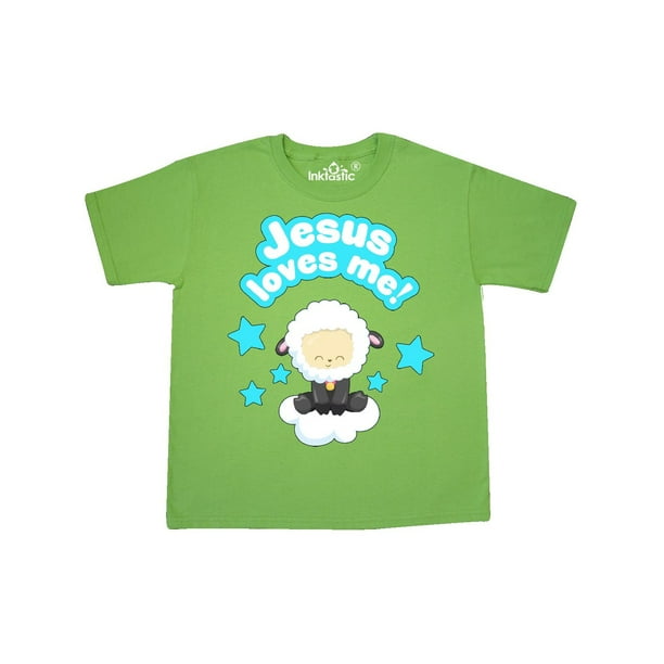 Inktastic Jesus Loves Me Cute Lamb And Stars Youth T Shirt Walmart Com Walmart Com - roblox jesus robe