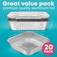 thumbnail image 4 of Displastible 8x8" Disposable Aluminum Pans With Lids (20 Pack) Foil Pans For Cooking, Baking Cakes, Roasting & Homemade Breads - Disposable Food Containers With Foil Lids, 4 of 12