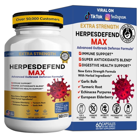 GreenVify HerpesDefend Max  Advanced Outbreak Defense Formula