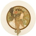 thumbnail image 2 of Alphonse Mucha 12x12 Gold Ornate Wood Frame and Double Matted Museum Art Print Titled - Byzantine Heads (Brunette) (circa 1897), 2 of 4