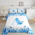 thumbnail image 2 of Erosebridal Ensemble de Literie Monogrammée pour Lit Simple, Couette Personnalisée avec Initiale, Décoration avec Lettre, Réversible, Légère, 2 Pcs, 2 of 8