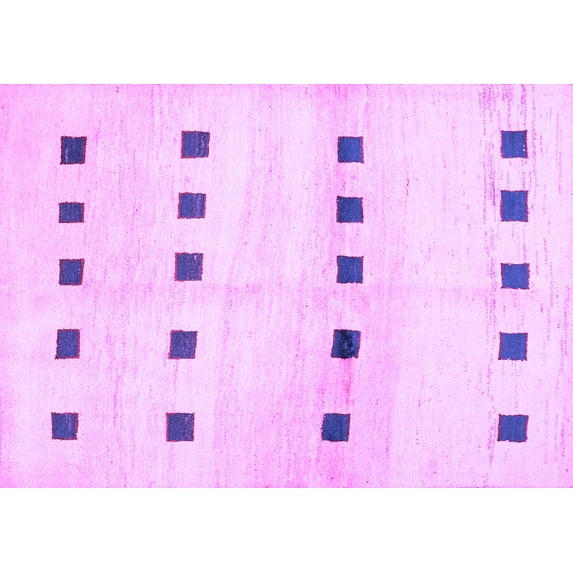 Ahgly Company Indoor Rectangle Solid Purple Modern Area Rugs, 2' x 4'