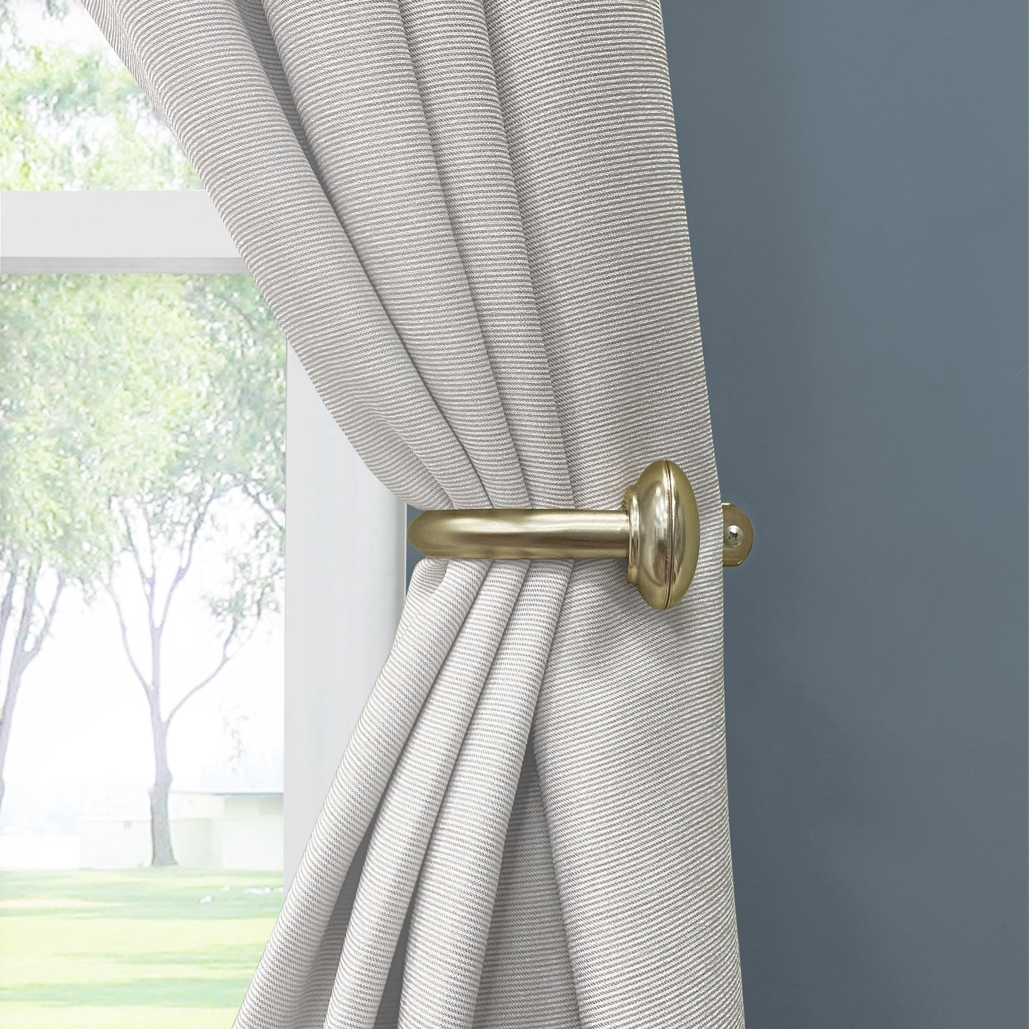 Lumi 3/4 in. Dia. Curtain Holdback (2-Pack / 4-Pack) 2 PACK - Matte Black