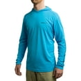 thumbnail image 2 of Whitewater Fishing Lightweight Long Sleeve Tech Hoodie with UPF Protection (Cyan Blue, Small), 2 of 5