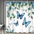 thumbnail image 3 of Sage Green Leaf Shower Curtain, Spring Floral Green Ivy Vine Farmhouse Shower Curtain Set, Natural Garden Botanical Polyester Fabric Shower Curtain Bathroom Decorations with Hooks 47X64IN, 3 of 6