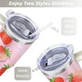 thumbnail image 5 of Strawberry1 40 Oz Tumbler with Handle Lid and Straw, Stainless Steel Double Walled Vacuum Insulated Cup, Cute Anniversary Wedding Birthday Gifts Tumbler for Women Men Friends Outdoor Indoor, 5 of 7