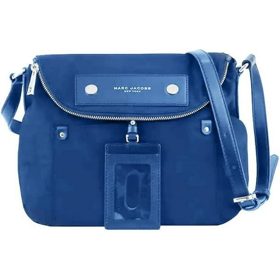 Marc Jacobs Preppy Natasha Azure Blue With Silver Hardware Nylon Women's Crossbody