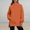 thumbnail image 5 of Crew Neck Sweatshirts Women Fall Oversized Crewneck Sweatshirt Vintage Pullover Loose Fit Cute Y2K Long Hoodie Orange S-3XL, 5 of 5