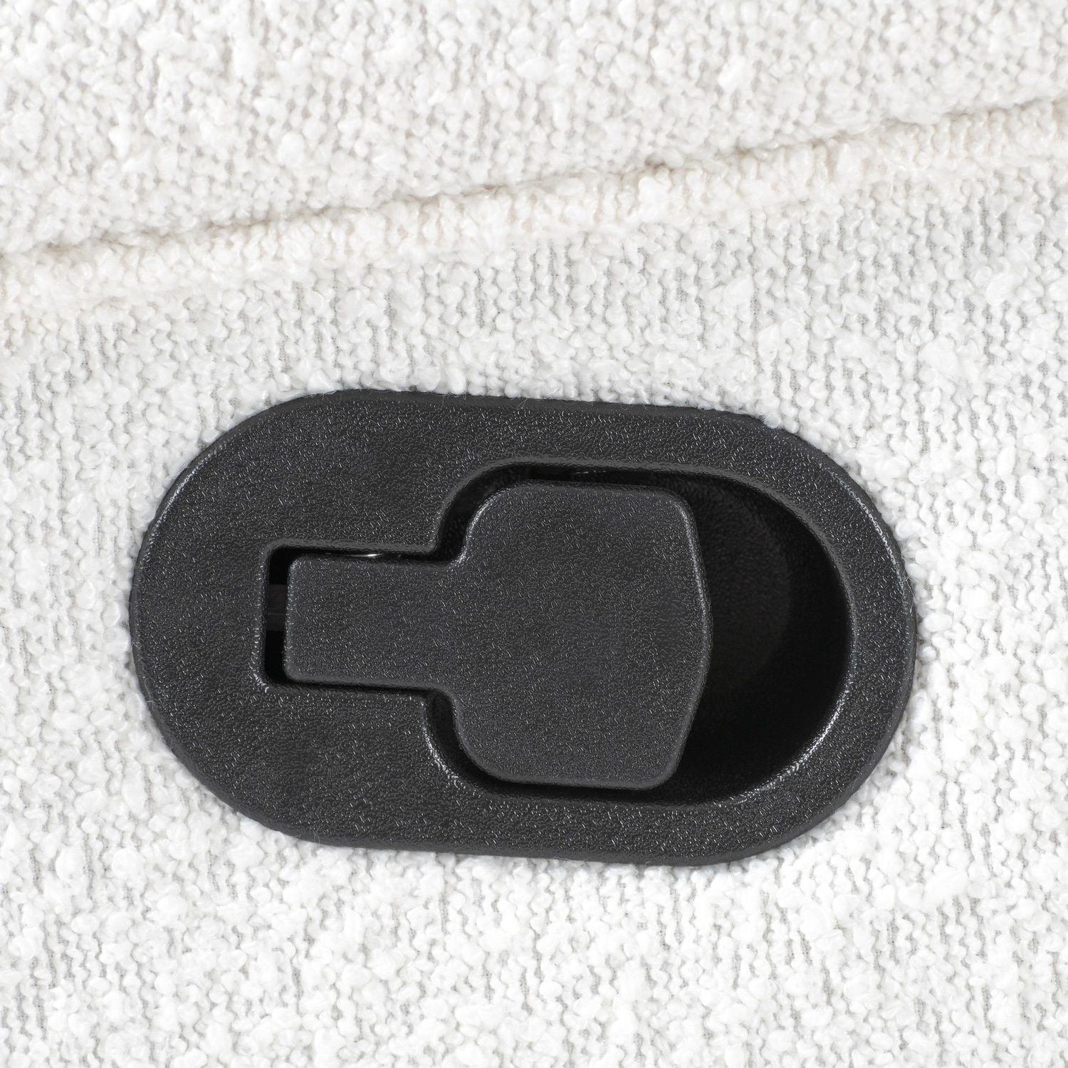 CorLiving Jasmine White Boucle Fabric Upholstered Plush Cushioned Glider Swivel Manual Indoor Recliner