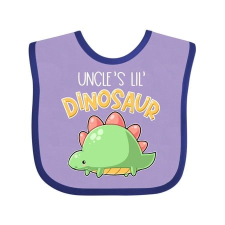 

Inktastic Uncle s Lil Dinosaur with Cute Stegosaurus Gift Baby Boy or Baby Girl Bib