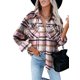 thumbnail image 1 of 2023 Otoño e Invierno camisa nueva de lana para mujer chaqueta a cuadros de manga larga, 1 of 4