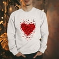 thumbnail image 2 of WREESH Matching Couple Sweatshirt Valentine's Day Outfit, 1 Piece Heart Printed Pullover Tops Anniversary Valentine Gifts for Him and Her White, 2 of 4