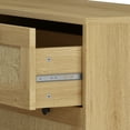 thumbnail image 6 of 3-Drawer Storage Cabinet with Roven Woven Drawers, Oak Finish Modern Farmhouse Organizer for Bedroom, Living Room, Hallway Entryway, 6 of 8