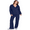 Dark Blue, variant on LYMAYTER S-2XL Women Long Sleeve Sets V-Neck Sweatshirt Wide-Leg Joggers Sets Casual Cozy Outfit