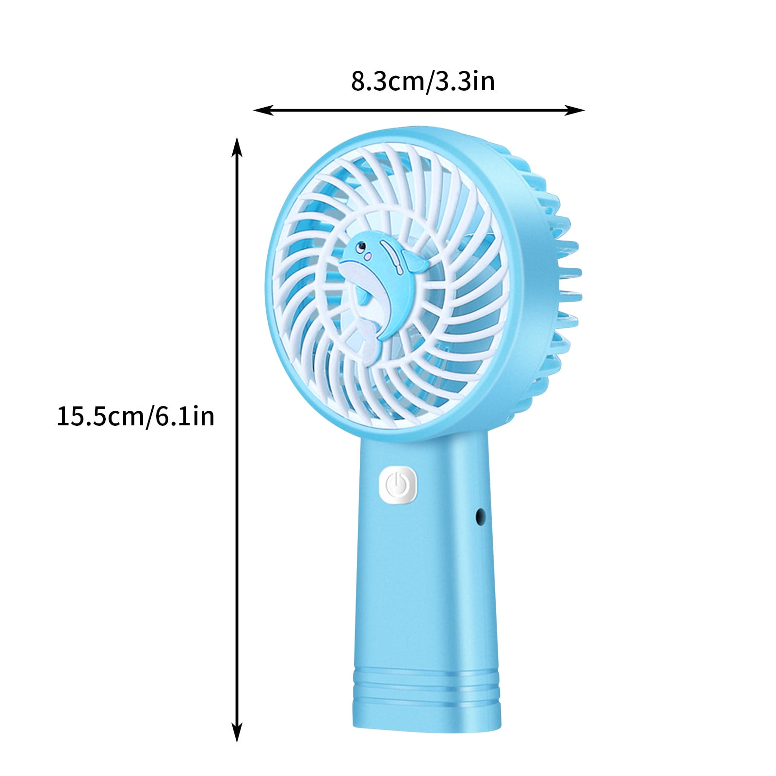Blue Cartoon Usb Fan Portable High Wind Power Rechargeable Mini