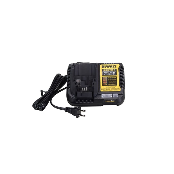 DEWALT 12V MAX and 20V MAX 4 Amp Battery Charger (DCB1104) – Compact Design, LED Charge Indicator, Wall Mount Ready