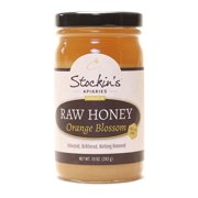 Stockin's Apiaries Raw Orange Blossom Honey, Unheated, Unfiltered, & Nutritious, 10 Oz.