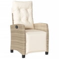thumbnail image 2 of vidaXL 3 Piece Bistro Set with Cushions Beige Poly Rattan, 2 of 5