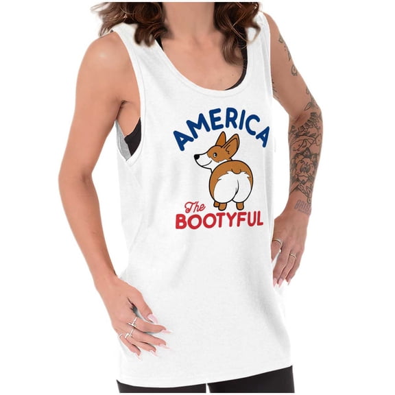 American Booty Funny Corgi Lover Cute Womens Plus Size Graphic Tank Top Brisco Brands 2X