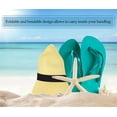 thumbnail image 6 of Panama Straw Hat Men Women's Wide Brim Packable Roll up Fedora Beach Sun Hat, Nature, 6 of 6