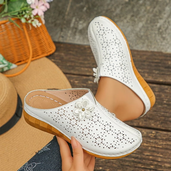 Hurxie Clogs for Women Mules Shoes: Comfortable Slip On Closed White 7