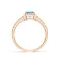 thumbnail image 2 of ANGARA Natural Emerald-Cut Aquamarine Engagement Ring with Diamond Halo in 14K Rose Gold for Women (Size-7x5mm) | March Birthstone, Anniversary, Jewelry Gift for Women | Natural Aquamarine Ring, 2 of 9