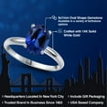thumbnail image 2 of Gem Stone King 14K White Gold Blue Created Sapphire Solitaire Engagement Ring for Women | 2.30 Cttw | Oval 9X7MM | Gemstone September Birthstone | Size 9, 2 of 6