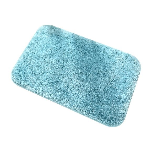 Homary High Pile Bathroom Rug Mat, Absorbent Anti-Slip Door Mat for Kitchen Bath, Quick Dry Foot Mat for Shower Room Entrance Tanuke Blue