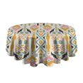 thumbnail image 5 of Multicolor Ethnic Geometric Pattern Round Tablecloth 60"x60",Wrinkle Wipeable Table Cloth for Kitchen Dining Room Picnic Patio Party, 5 of 6
