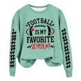 thumbnail image 1 of Wyzesi Ensembles de Chandails en Molleton Vêtements pour Femmes Ensemble Jupe Jour de Match Mode Sport Décontracté Manches Longues Col Rond Chandail en Molleton de Baseball Chemise de Football, 1 of 4