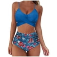 thumbnail image 1 of Womens Two Piece Swimsuits Push Up High Waisted Bathing Suit Tummy Control Spaghetti Strap Bikini Sets, 1 of 4
